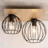 2-punktowa lampa sufitowa Cyber 32358 klatki czarne do salonu