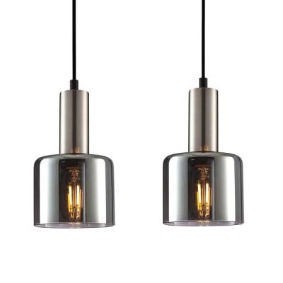 Przydymiona lampa wisząca Santia PND-65342-3-SC+SG 3-płomienna srebrna nowoczesna