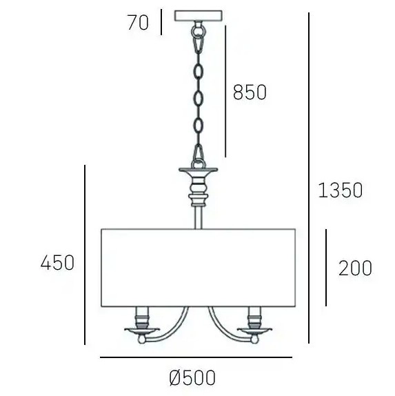 Klasyczna LAMPA wisząca ABU DHABI P05406CH-WH Cosmolight abażurowy zwis do jadalni hampton biały