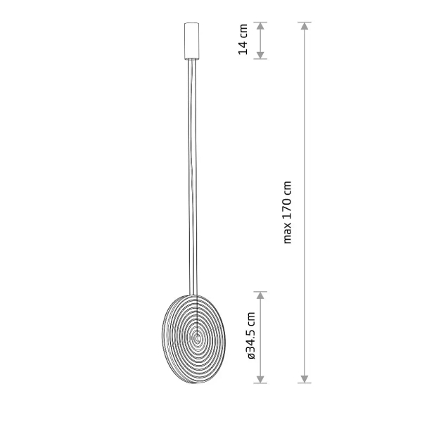 Wisząca lampa AURA LED szklana bursztynowa czarna 1x22W 3000K dysk nad stół 12233