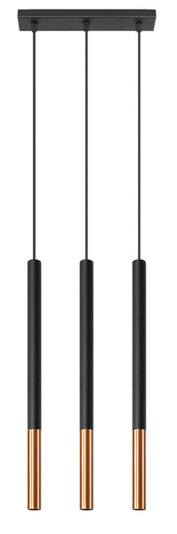 Wisząca LAMPA tuby SL.0889 metalowa OPRAWA okrągły ZWIS na listwie czarny miedź