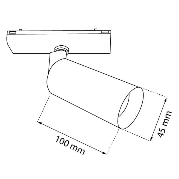 Reflektorek na szynoprzewody Komatsu 6063 LED 8W 3000K obrotowy tuba czarny