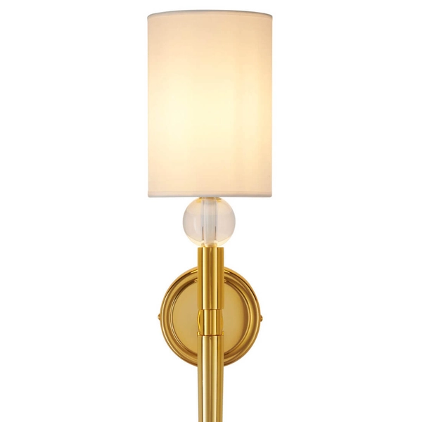 Salonowa lampa na ścianę DAMA ST-8436 GB-CE z abażurem złoty biały