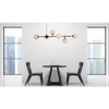 Modernistyczna lampa wisząca ALISA LP-005/6P BK/WH Light Prestige metalowa oprawa szklane kule zwis złoty biały