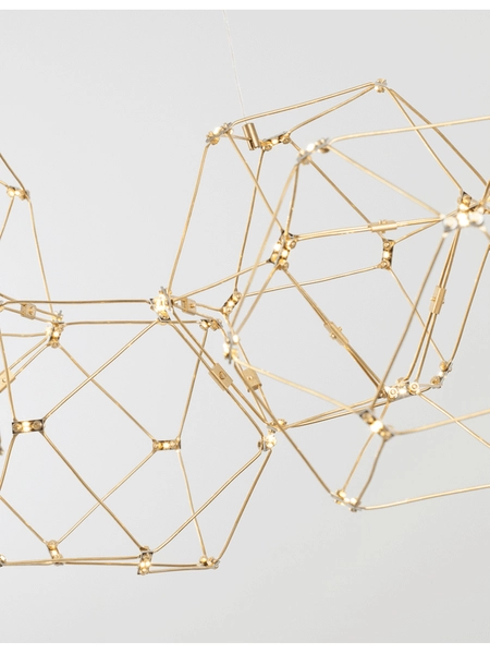 Złoty żyrandol pokojowy Asis LED 58W 3000K nowoczesny druciak złoty