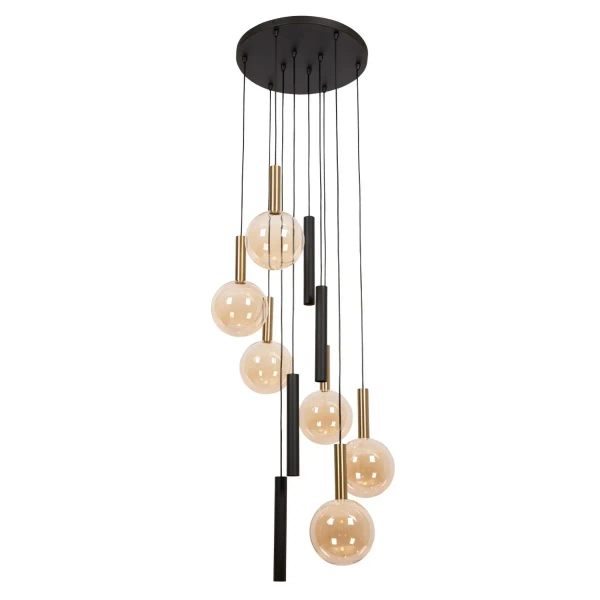 Kaskadowa wisząca lampa Josiane 21441/10/62 szklane kule czarny