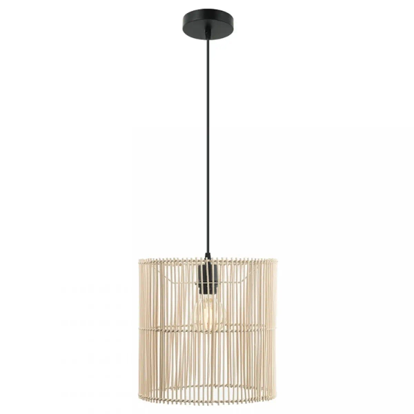 Rattanowy nocny żyrandol 20234 do sypialni nad stolik brązowy