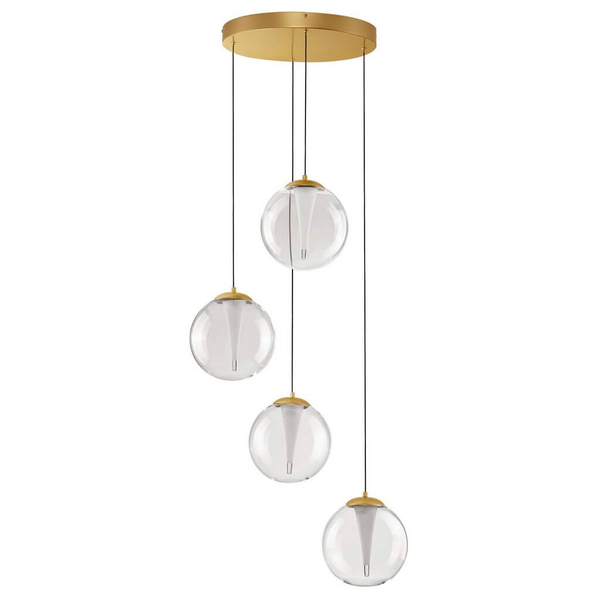 Lampa zwisająca do jadalni HUALMAY LE44834 LED 25W 3000K bańki złota przezroczysta
