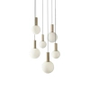 Wisząca lampa molekułowa TESTA beżowa biała 36-50915 6xG9 kulista