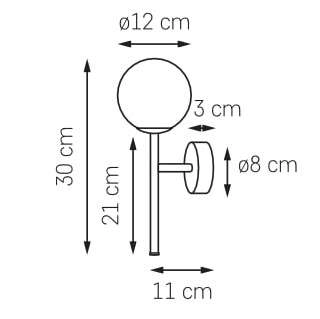 Łazienkowa LAMPA ścienna MIJA 20765105 Kaspa loftowa OPRAWA kinkiet szklana kula IP44 złota biała