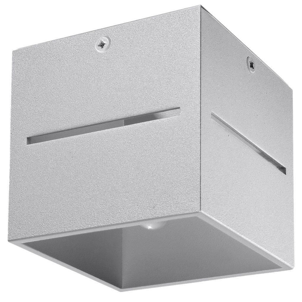 Plafon LAMPA sufitowa SL.0208 kwadratowa OPRAWA metalowa kostka cube szara