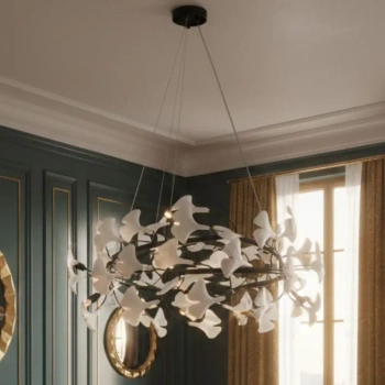 Lampa wisząca dekoracyjna BOTANIKA XY080P-150 złota biała metalowa G9 15-punktowa nad stół