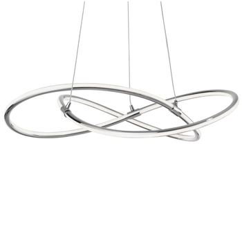 Wisząca lampa jadalniana Lules wstęga LED 50W srebrna