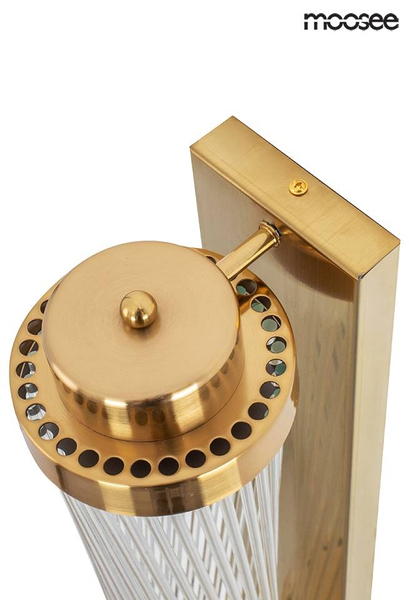 Ścienna lampa Column MSE010100361 szklana glamour złota