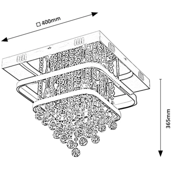 Ledowa lampa sufitowa Pallas LED 36W 4000K nad łóżko chrom biała