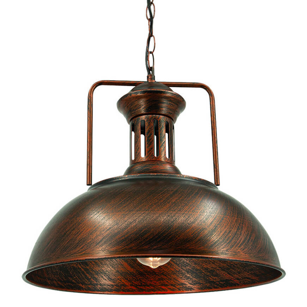 Industrialna lampa wisząca Loft 7897/1 BL CO kopuła do salonu miedziana