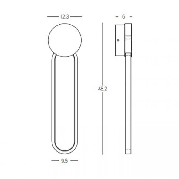Ringowa ścienna lampa 23102 LED 13W 3000K do przedpokoju czarny złoty