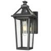 Ścienny kinkiet latarnia Zurich W01609BK Cosmolight szklany IP23 czarny