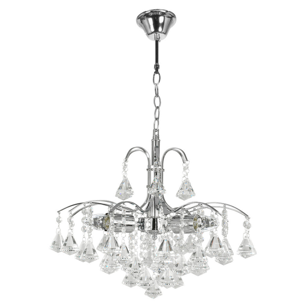 Żyrandol LAMPA wisząca 6246/3 8C Elem pałacowa OPRAWA glamour crystal ZWIS na łańcuchu chrom przezroczysty