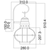 Elewacyjna lampa latarnia Bridge Point KL-BRIDGEPOINT-L IP44 cyna