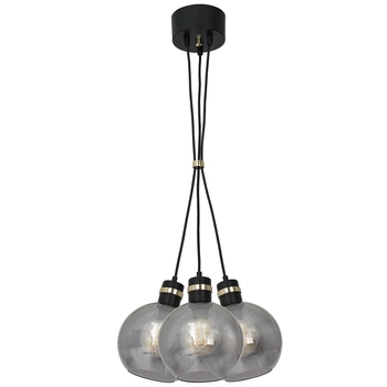 Wisząca LAMPA loftowa OMEGA MLP6532 Milagro szklana OPRAWA industrialny ZWIS kule balls czarne przezroczyste