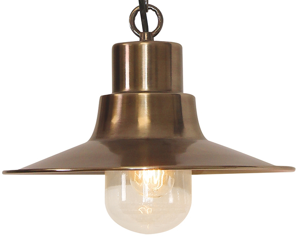 Lampa zewnętrzna SHELDON-CH-BR Elstead IP44 szklana na łańcuchu mosiądz