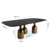 Prostokątny stół RINGO MM001501100393 czarny złoty dekor marmuru 240x120cm