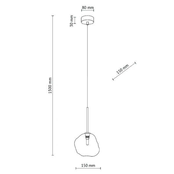 Zwisająca lampa glamour Lava 11106 kula szklana koniak