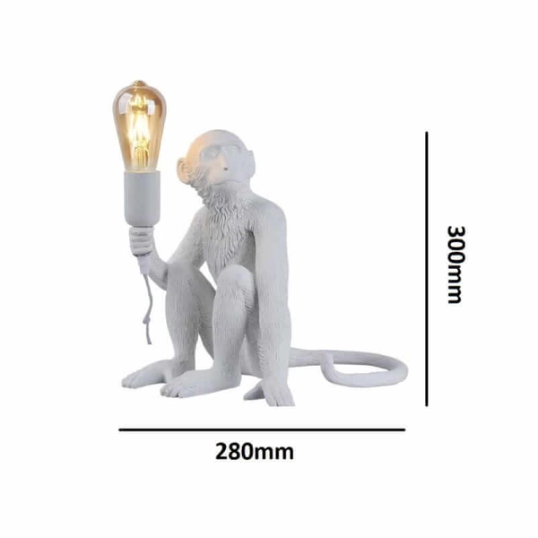 Dekoracyjna lampka stojąca Monkey ABR-KARD4-B Abruzzo małpka biały