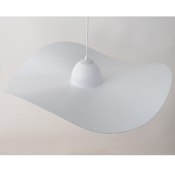 Lampa wisząca metalowa KAPELLO biały zwis do jadalni kapelusz