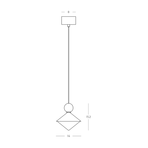 Ściemnialna lampa wisząca 25100 LED 8W 3000K mosiądz beżowa