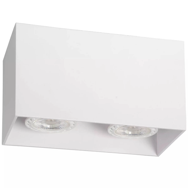 Prostokątna lampa sufitowa Bodi metalowa do holu biała