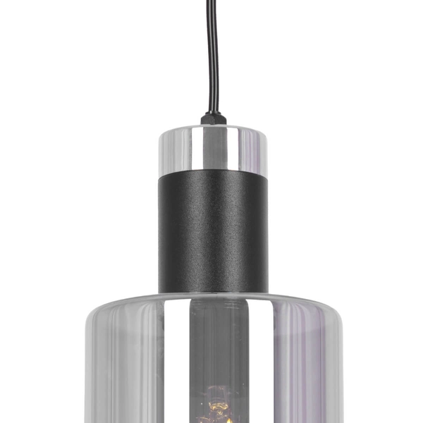 Dekoracyjna lampa wisząca Brus K-5250 pojedyncza metalowa szklana czarna
