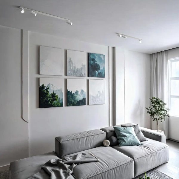 Minimalistyczna lampa podtynkowa Bora 1619 listwa tuby białe