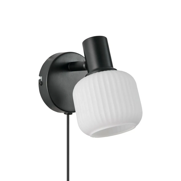 Regulowana lampa ścienna Milford 2412631003 szklana czarny