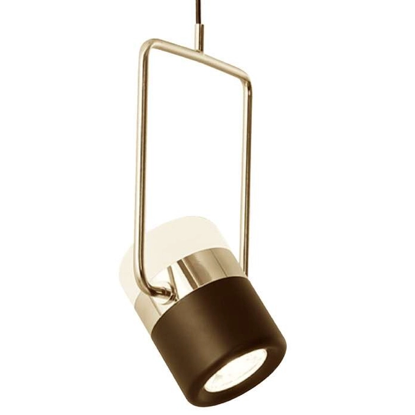 Wisząca LAMPA modernistyczna CGFLARBK LED COPEL kwadratowa OPRAWA metalowa ramka ZWIS frame tuba regulowana czarna złota