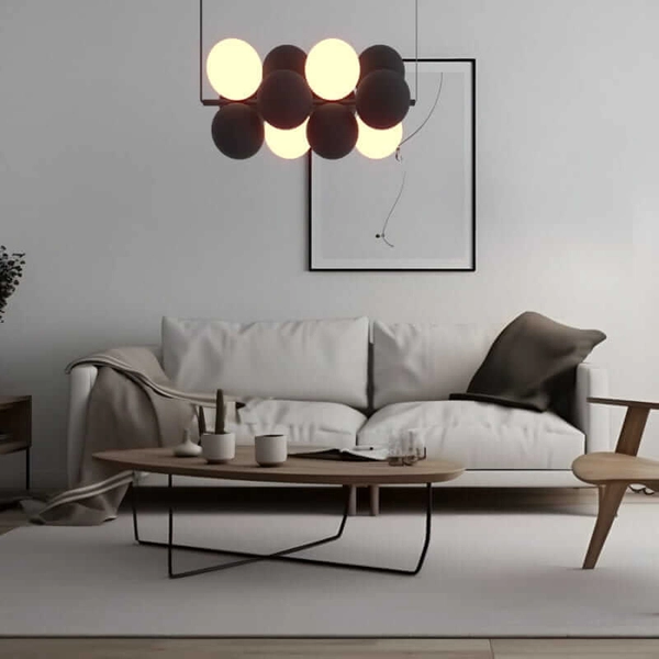 Lampa kulista wiesząca Vino ABR-GRAPPA-H-S Abruzzo balls czarne białe