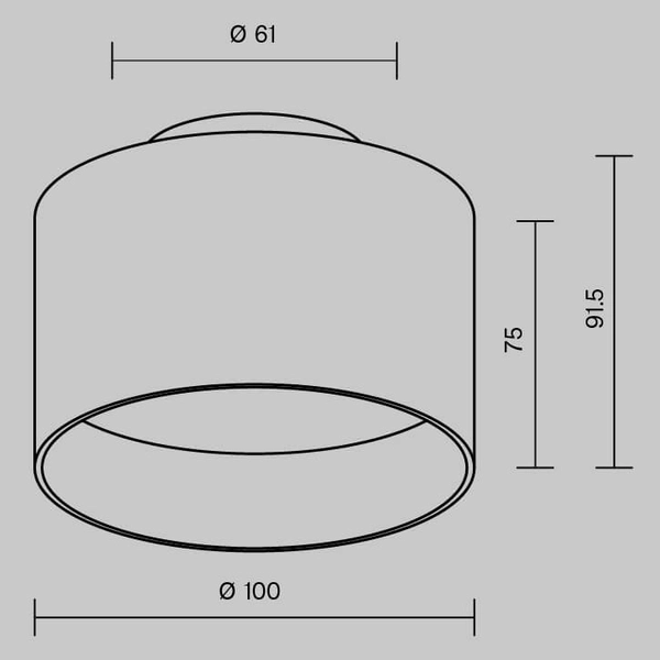 Metalowa lampa sufitowa Dafne C009CW-L12B LED 12W czarna