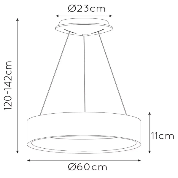 Wisząca lampa LED Talowe 46400/42/31 Lucide LED 39W 3000K ring biały