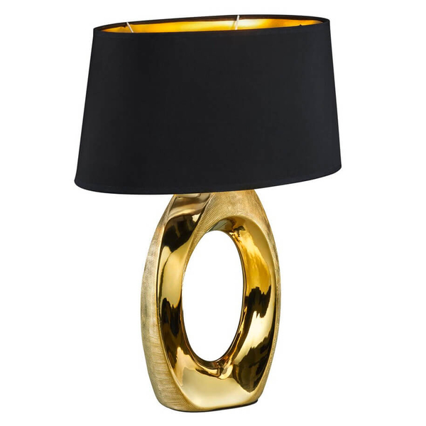 Nocna LAMPKA stojąca TABA R50521079 RL Light abażurowa LAMPA stołowa na biurko czarna złota