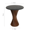 Okrągły stolik kawowy TANGO MM001501100413 czarny marmur drewno 45cm
