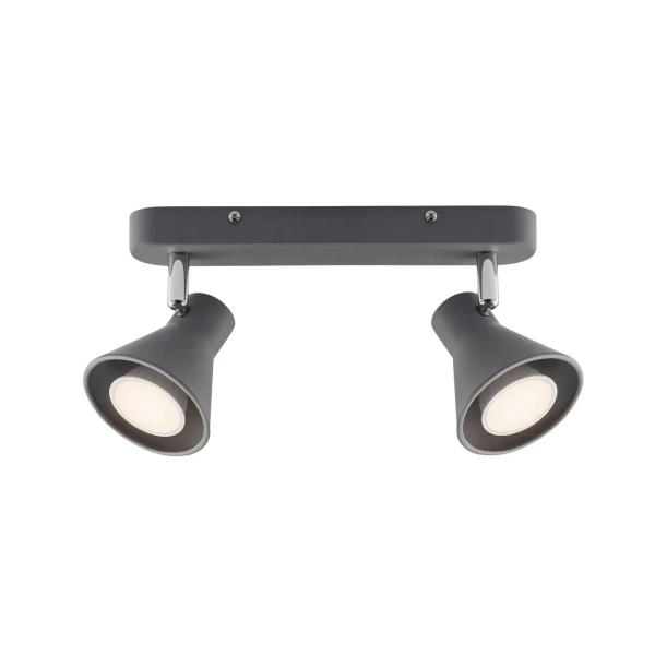 Sufitowa lampa podwójna Eik 45770110 reflektorki regulowane szary