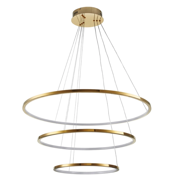 Zwisowa lampa salonowa Circle Slim ST-10112P-3 LED 53W 3000K okrągła złota