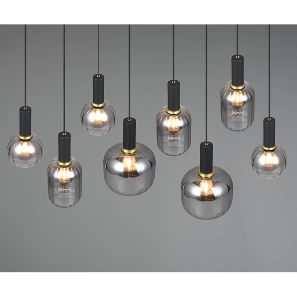 Przydymiona lampa wisząca DIVA 319800832 Trio bubbles czarny przydymiony