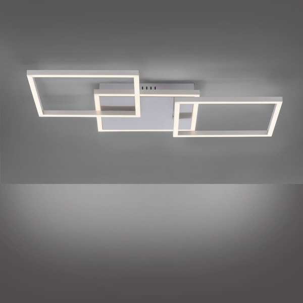Kwadratowa lampa sufitowa IVEN 14003-55 LED 23W 3000K biały srebrny OUTLET