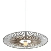 Rustykalna wisząca lampa 19107 okrągła naturalny bambus biały