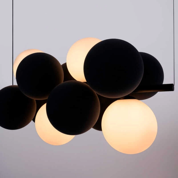 Lampa kulista wiesząca Vino ABR-GRAPPA-H-S Abruzzo balls czarne białe