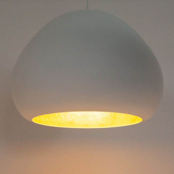 Zwisająca lampa nad stół Lava 41076 Sigma do jadalni biała złota