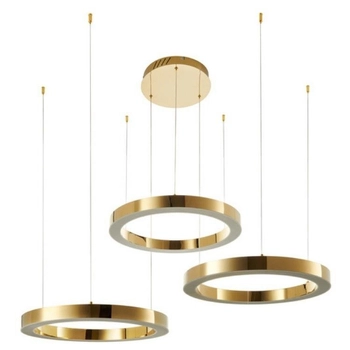 Lampa wisząca Circle DN924-60+60+60 gold Step LED 80W 3000K ringi złote