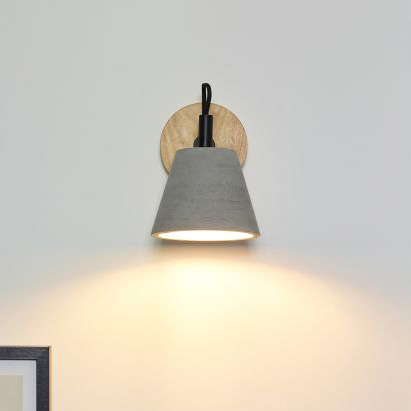 Betonowa lampa ścienna Possio 03213/01/41 loftowy kinkiet drewno